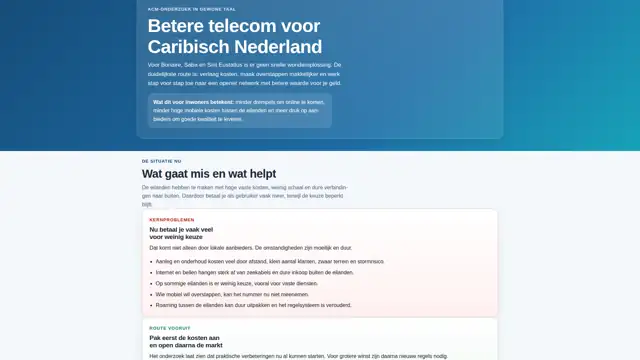 Thumbnail voor Betere telecom voor Caribisch Nederland