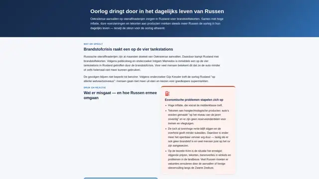 Thumbnail voor Oorlog dringt door in het dagelijks leven van Russen