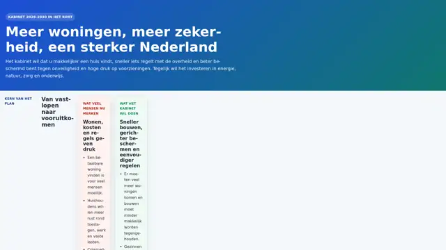 Thumbnail voor Meer woningen, meer zekerheid, een sterker Nederland