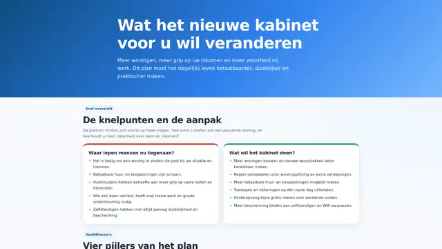 Thumbnail voor Wat het nieuwe kabinet voor u wil veranderen