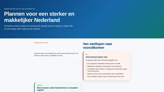 Thumbnail voor Plannen voor een sterker en makkelijker Nederland