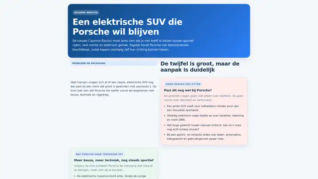 Thumbnail voor Een elektrische SUV die Porsche wil blijven