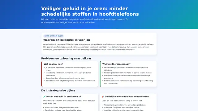 Thumbnail voor Veiliger geluid in je oren: minder schadelijke stoffen in hoofdtelefoons