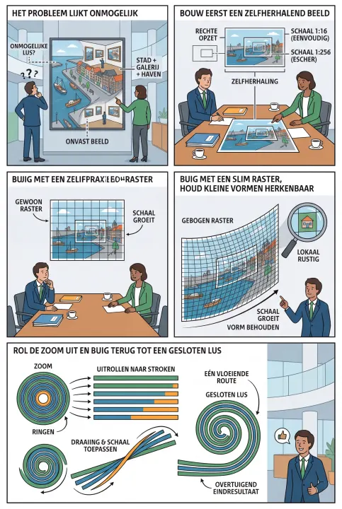 Afbeelding bij Zo buigt Escher een beeld tot een eindeloze lus